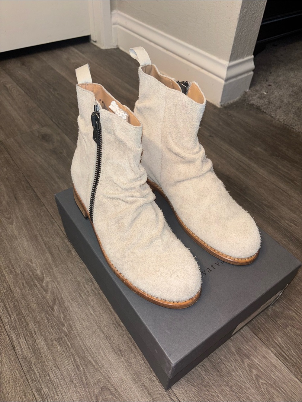 New - John Varvatos - Handmade in Italy- Slouchy Brushed Suede Boots - $998 MSRP